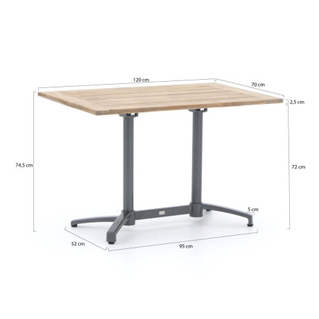 Bellagio Canzo klaptafel 120x70x75cm - Laagste prijsgarantie! afbeelding2 - 1