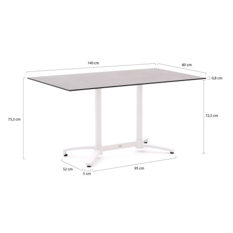 Bellagio Canzo klaptafel 140x80x73cm - Laagste prijsgarantie! afbeelding2 - 1