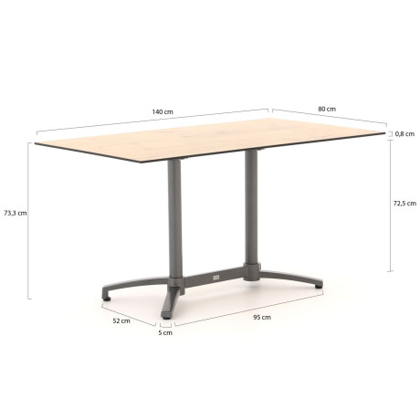 Bellagio Canzo klaptafel 140x80x73cm - Laagste prijsgarantie! afbeelding2 - 1