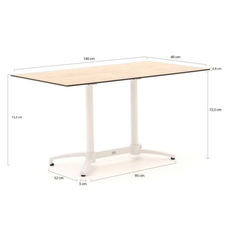 Bellagio Canzo klaptafel 140x80x73cm - Laagste prijsgarantie! afbeelding2 - 1