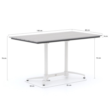 Bellagio Canzo klaptafel 140x80x75cm - Laagste prijsgarantie! afbeelding2 - 1