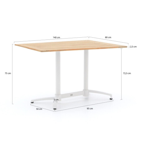 Bellagio Canzo klaptafel 140x80x75cm - Laagste prijsgarantie! afbeelding2 - 1