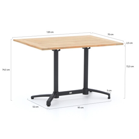 Bellagio Canzo klaptafel 140x80x75cm - Laagste prijsgarantie! afbeelding2 - 1