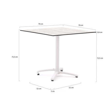 Bellagio Canzo klaptafel 70x70x73cm - Laagste prijsgarantie! afbeelding2 - 1