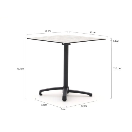 Bellagio Canzo klaptafel 70x70x73cm - Laagste prijsgarantie! afbeelding2 - 1