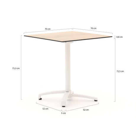 Bellagio Canzo klaptafel 70x70x73cm - Laagste prijsgarantie! afbeelding2 - 1