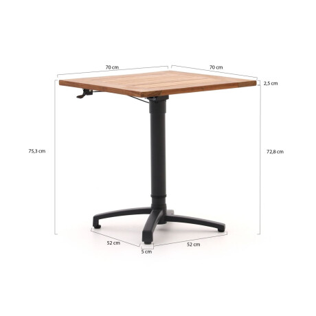 Bellagio Canzo klaptafel 70x70x75/110cm verstelbaar - Laagste prijsgarantie! afbeelding2 - 1