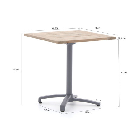 Bellagio Canzo klaptafel 70x70x75cm - Laagste prijsgarantie! afbeelding2 - 1