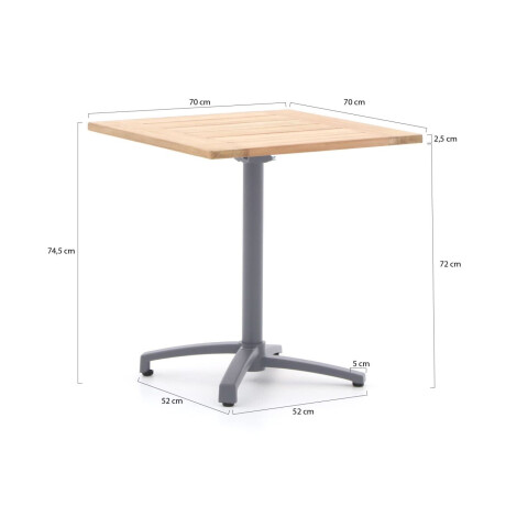 Bellagio Canzo klaptafel 70x70x75cm - Laagste prijsgarantie! afbeelding2 - 1