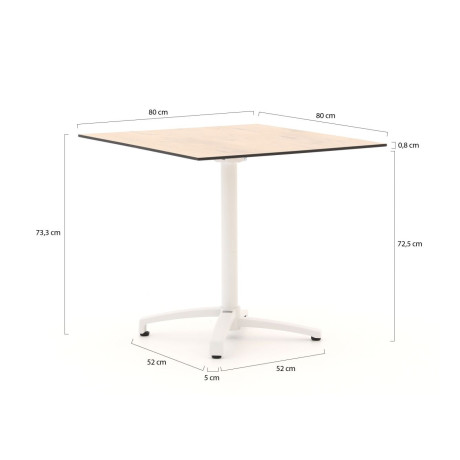 Bellagio Canzo klaptafel 80x80x73cm - Laagste prijsgarantie! afbeelding2 - 1