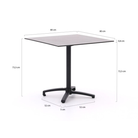 Bellagio Canzo klaptafel 80x80x73cm - Laagste prijsgarantie! afbeelding2 - 1