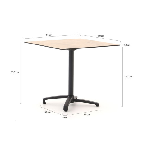 Bellagio Canzo klaptafel 80x80x73cm - Laagste prijsgarantie! afbeelding2 - 1