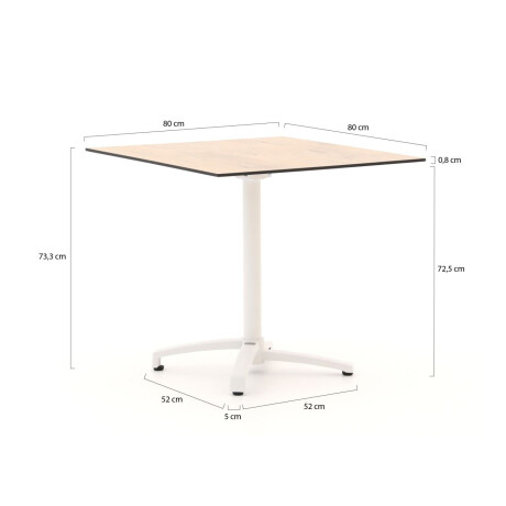 Bellagio Canzo klaptafel 80x80x73cm - Laagste prijsgarantie! afbeelding2 - 1