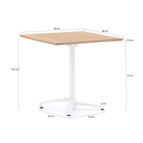Bellagio Canzo klaptafel 80x80x75cm - Laagste prijsgarantie! afbeelding2 - 1