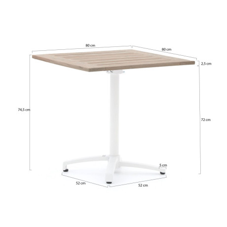 Bellagio Canzo klaptafel 80x80x75cm - Laagste prijsgarantie! afbeelding2 - 1