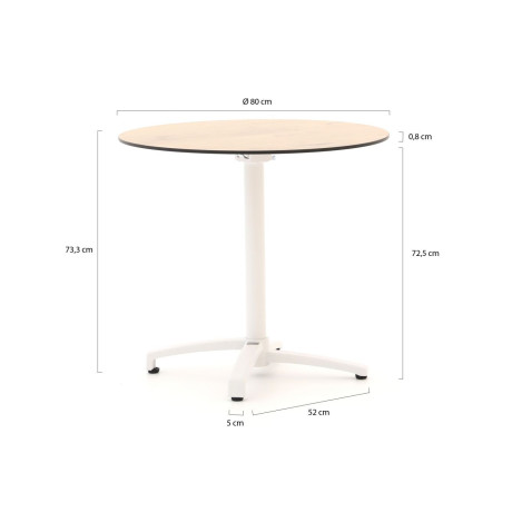 Bellagio Canzo klaptafel ø 80cm (h:73cm) - Laagste prijsgarantie! afbeelding2 - 1