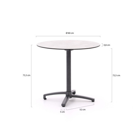 Bellagio Canzo klaptafel ø 80cm (h:73cm) - Laagste prijsgarantie! afbeelding2 - 1