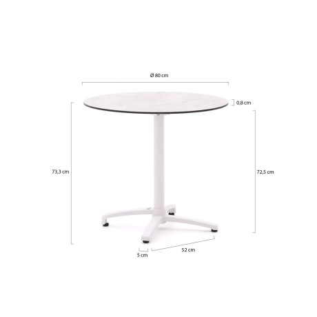 Bellagio Canzo klaptafel ø 80cm (h:73cm) - Laagste prijsgarantie! afbeelding2 - 1