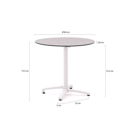 Bellagio Canzo klaptafel ø 80cm (h:73cm) - Laagste prijsgarantie! afbeelding2 - 1