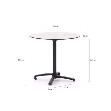 Bellagio Canzo klaptafel ø 80cm (h:73cm) - Laagste prijsgarantie! afbeelding2 - 1