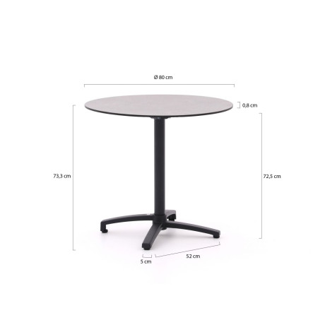 Bellagio Canzo klaptafel ø 80cm (h:73cm) - Laagste prijsgarantie! afbeelding2 - 1