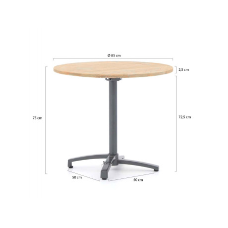 Bellagio Canzo klaptafel ø 85cm (h:75cm) - Laagste prijsgarantie! afbeelding2 - 1