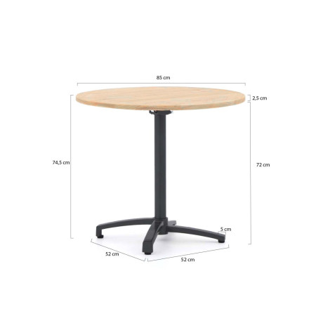 Bellagio Canzo klaptafel ø 85cm (h:75cm) - Laagste prijsgarantie! afbeelding2 - 1