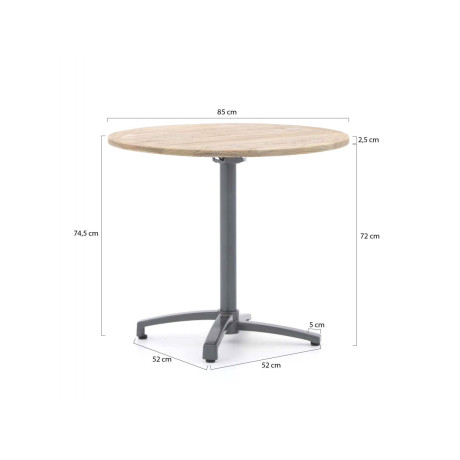 Bellagio Canzo klaptafel ø 85cm (h:75cm) - Laagste prijsgarantie! afbeelding2 - 1