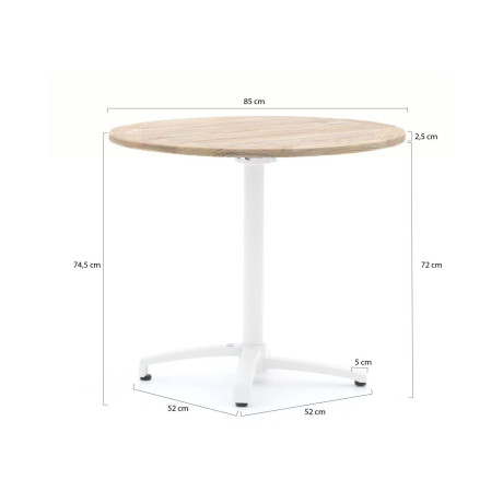 Bellagio Canzo klaptafel ø 85cm (h:75cm) - Laagste prijsgarantie! afbeelding2 - 1