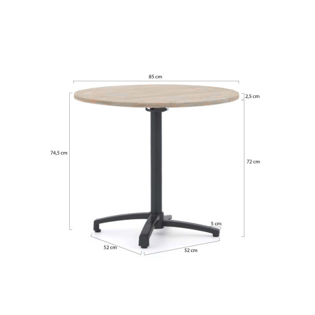 Bellagio Canzo klaptafel ø 85cm (h:75cm) - Laagste prijsgarantie! afbeelding2 - 1