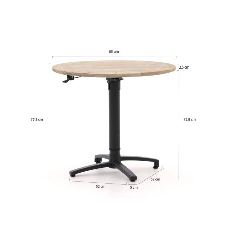 Bellagio Canzo klaptafel Ø85 (h:73/109cm) verstelbaar - Laagste prijsgarantie! afbeelding2 - 1