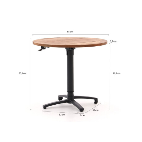 Bellagio Canzo klaptafel Ø85 (h:73/109cm) verstelbaar - Laagste prijsgarantie! afbeelding2 - 1