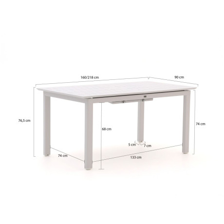 Bellagio Cavanna dining tuintafel uitschuifbaar 160/218x90x74cm - Laagste prijsgarantie! afbeelding2 - 1