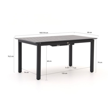 Bellagio Cavanna dining tuintafel uitschuifbaar 160/218x90x74cm - Laagste prijsgarantie! afbeelding2 - 1