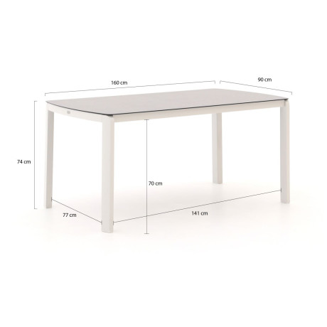 Bellagio Ciane dining tuintafel 160x90x75cm - Laagste prijsgarantie! afbeelding2 - 1