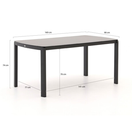 Bellagio Ciane dining tuintafel 160x90x75cm - Laagste prijsgarantie! afbeelding2 - 1