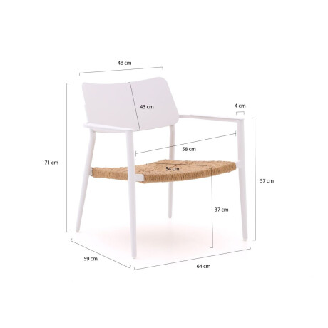 Bellagio Cino lounge tuinstoel stapelbaar - Laagste prijsgarantie! afbeelding2 - 1