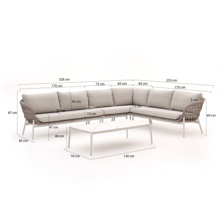 Bellagio Cupello hoek loungeset 5-delig rechts - Laagste prijsgarantie! afbeelding2 - 1