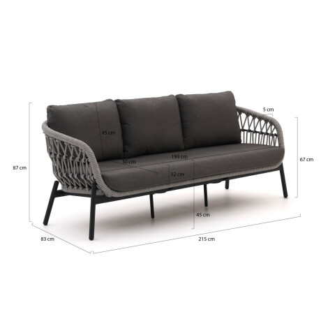Bellagio Cupello lounge tuinbank 3-zits 215cm - Laagste prijsgarantie! afbeelding2 - 1