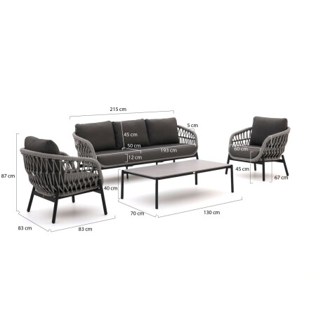 Bellagio Cupello stoel-bank loungeset 4-delig - Laagste prijsgarantie! afbeelding2 - 1