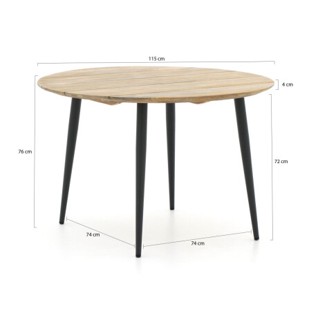 Bellagio Falcade dining tuintafel ø 115cm - Laagste prijsgarantie! afbeelding2 - 1