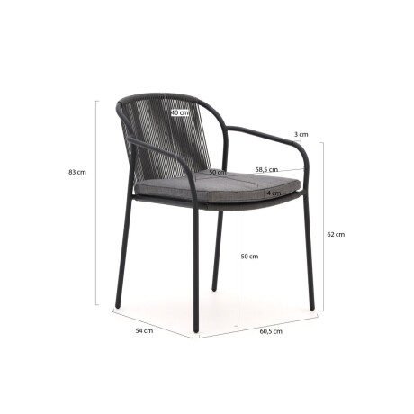 Bellagio Fazzio/Lodola ø 130cm dining tuinset 5-delig stapelbaar - Laagste prijsgarantie! afbeelding2 - 1