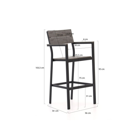 Bellagio Fidenza 220cm barset 7-delig - Laagste prijsgarantie! afbeelding2 - 1