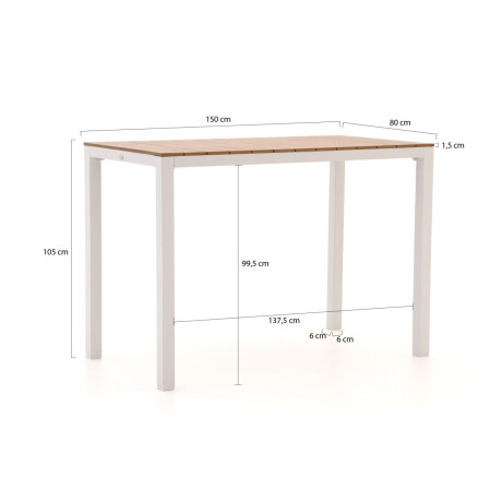 Bellagio Fidenza bartafel 150x80x105cm - Laagste prijsgarantie! afbeelding2 - 1
