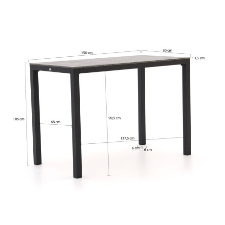 Bellagio Fidenza bartafel 150x80x105cm - Laagste prijsgarantie! afbeelding2 - 1