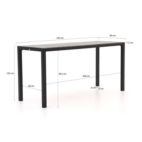 Bellagio Fidenza bartafel 220x80x105cm - Laagste prijsgarantie! afbeelding2 - 1