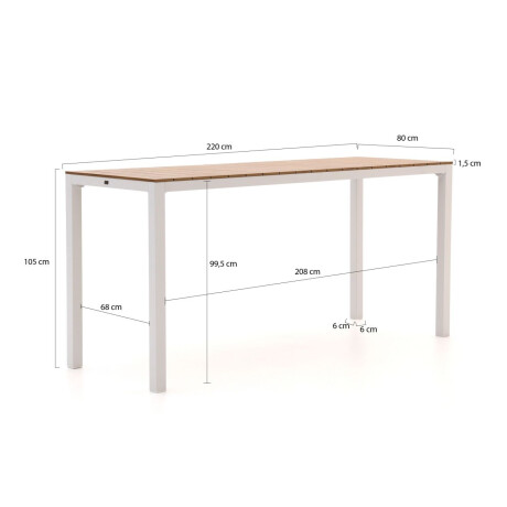 Bellagio Fidenza bartafel 220x80x105cm - Laagste prijsgarantie! afbeelding2 - 1