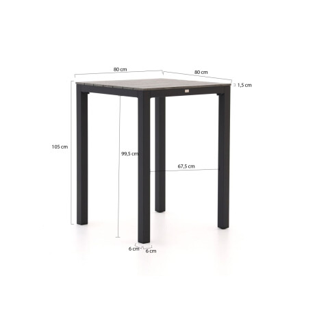 Bellagio Fidenza bartafel 80x80x105cm - Laagste prijsgarantie! afbeelding2 - 1