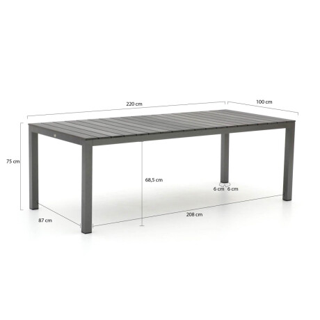 Bellagio Fidenza dining tuintafel 220x100x75cm - Laagste prijsgarantie! afbeelding2 - 1