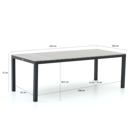 Bellagio Fidenza dining tuintafel 220x100x75cm - Laagste prijsgarantie! afbeelding2 - 1